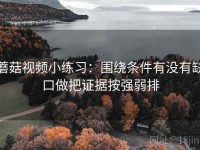 蘑菇视频小练习：围绕条件有没有缺口做把证据按强弱排
