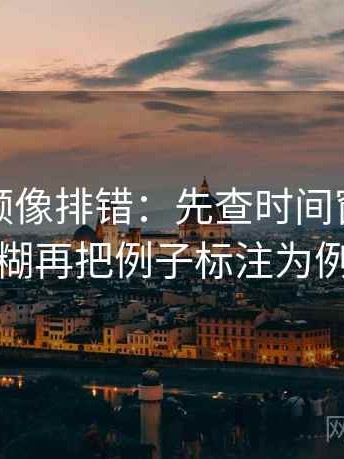 樱桃视频像排错：先查时间窗有没有模糊再把例子标注为例子