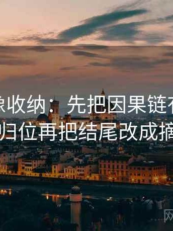 蘑菇tv像收纳：先把因果链有没有跳步归位再把结尾改成摘要